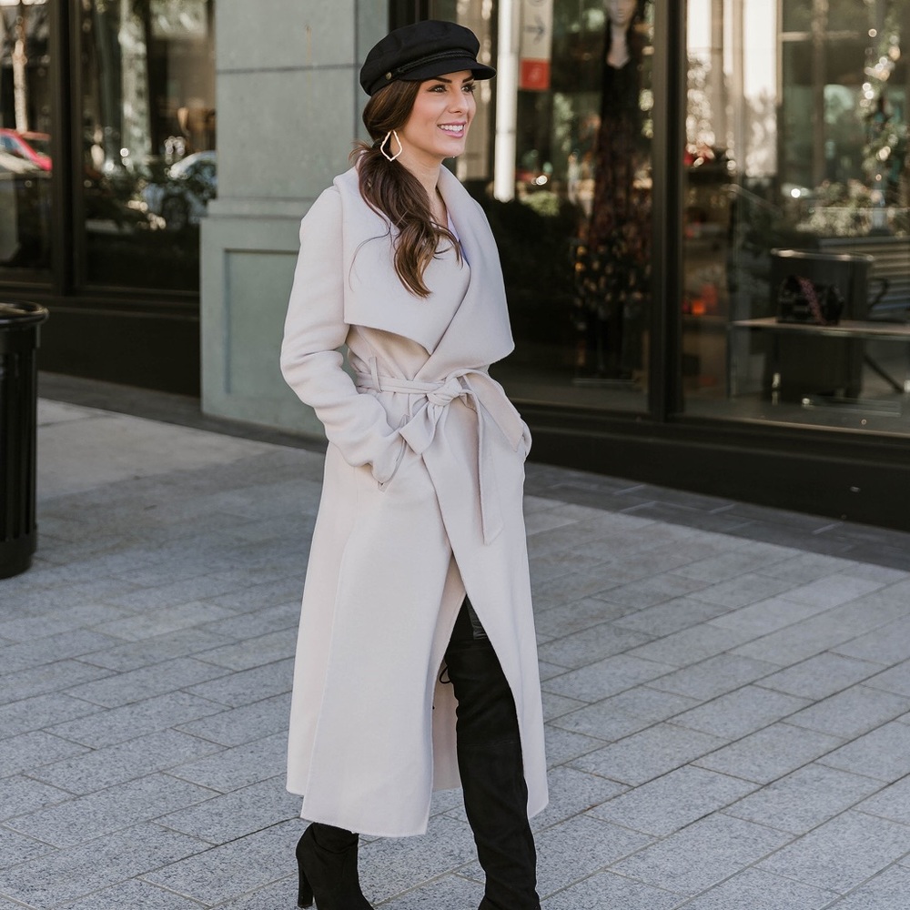 BCGB MaxAzria Drape Neck Wrap Coat sz XXS